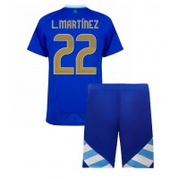 Argentina Lautaro Martinez #22 Gostujuci Dres za djecu Copa America 2024 Kratak Rukav (+ Kratke hlače)